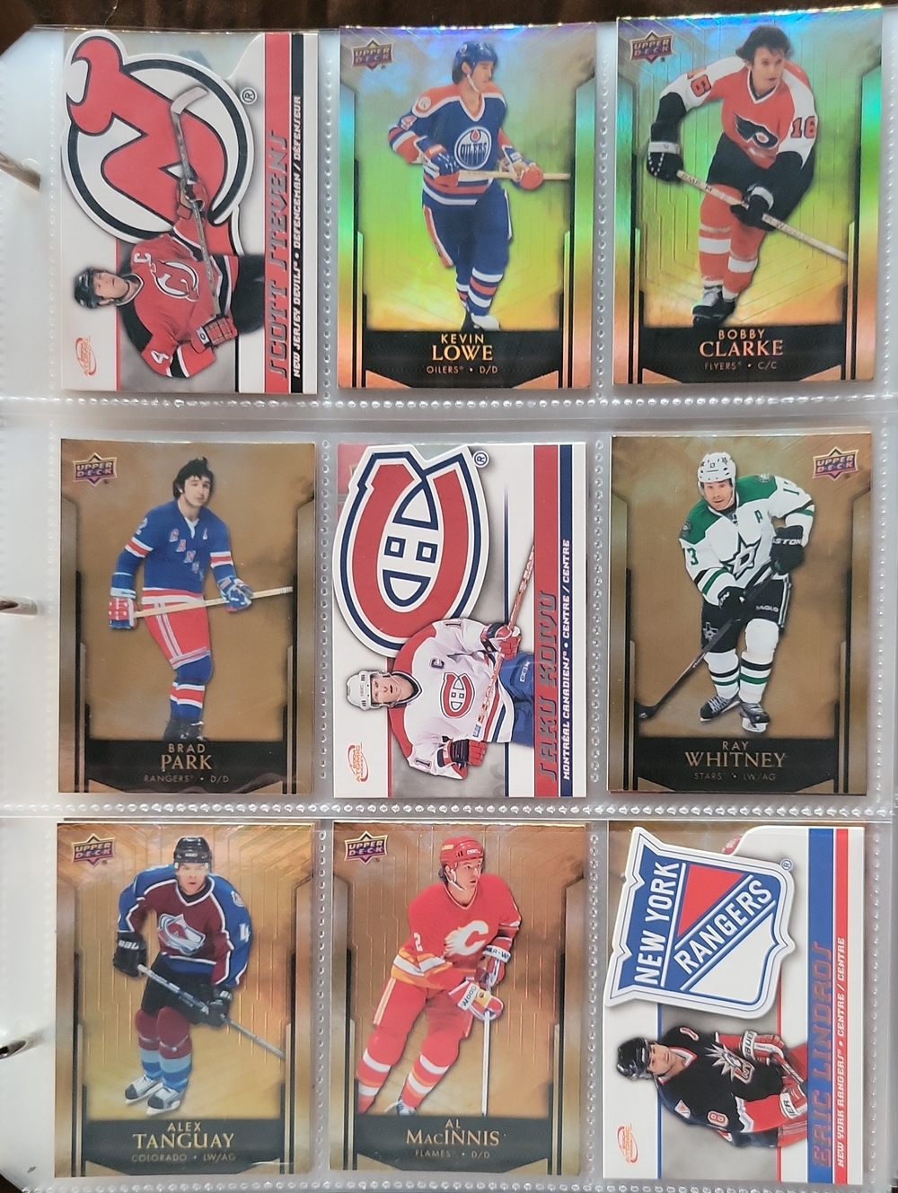 Hockey Card Binder Page - Multi-Color Trading Cards